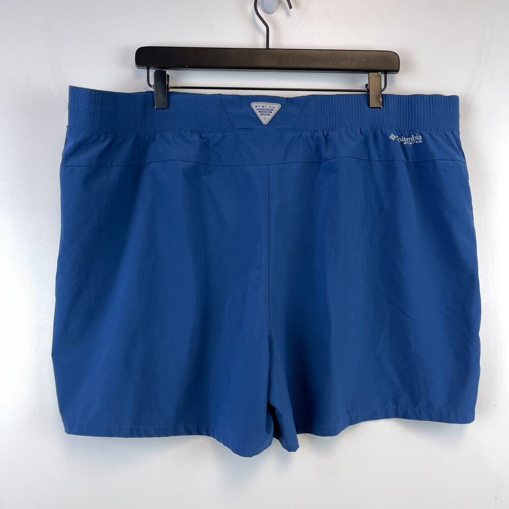 Columbia Womens XXL 2XL PFG Fishing Shorts High Rise 5” Blue Stretch - Picture 3 of 9